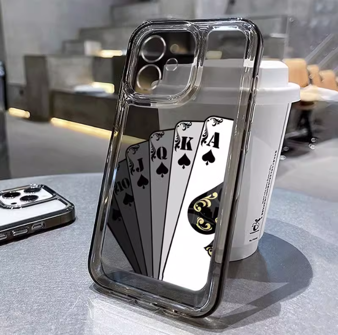 精密穴スペースシェル透明ブラックフラッシュスタイルiPhone携帯電話ケース