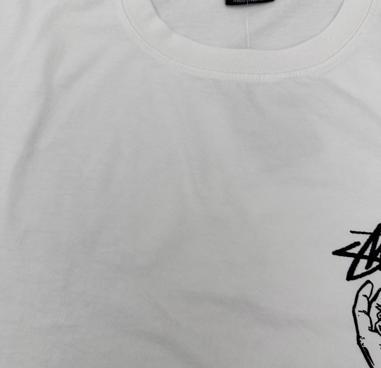3D立体マジックハンドカードプリント白半袖Tシャツ