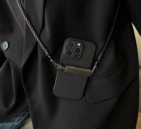 シルバーのストレート携帯電話吊り下げチェーン