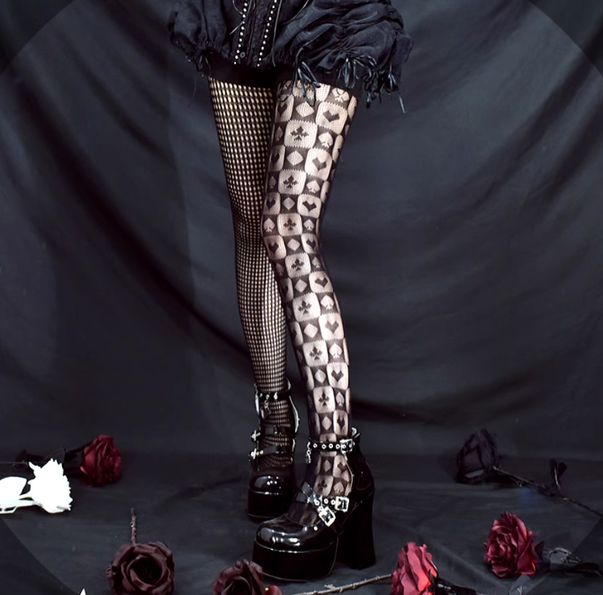 セクシー網タイツ美脚黒パンスト細いスタイル