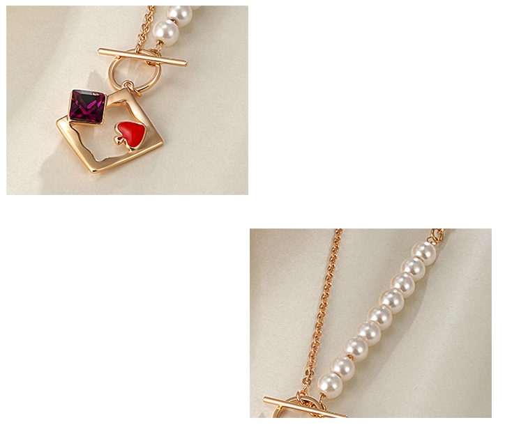 クリスタル合金の女性の桜ピンクのネックレス