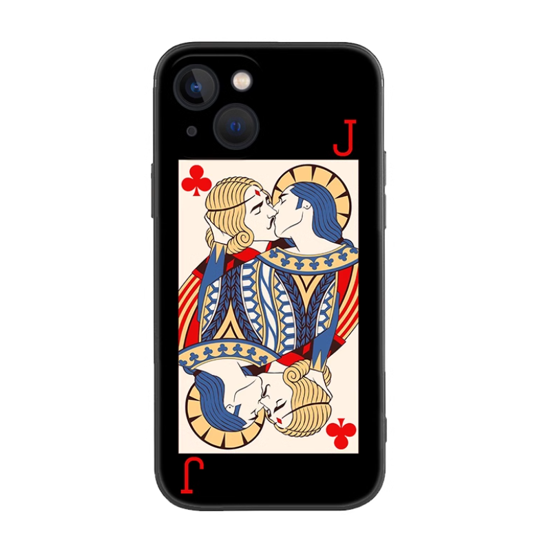 プラム J ブラック キング クイーン カップル スタイル iPhone ケース