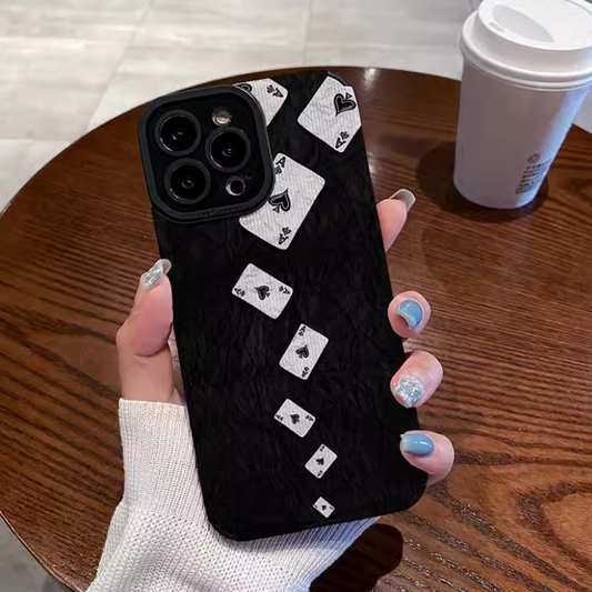 ダークスタイルの落書きポーカー要素 iPhone ケース