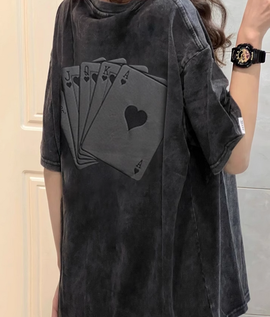 アメリカンレトロなプリント半袖Tシャツ