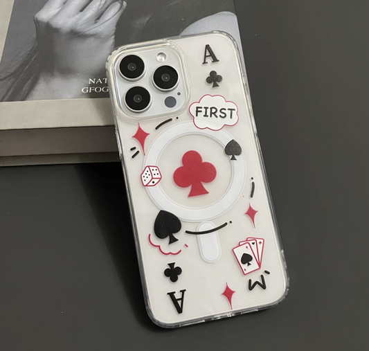 コミックパターンとエアバッグ落下防止ブラケット - ポーカー要素の iPhone ケース