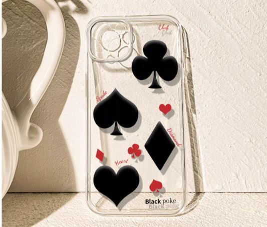 透明スペードハート柄iPhoneケース