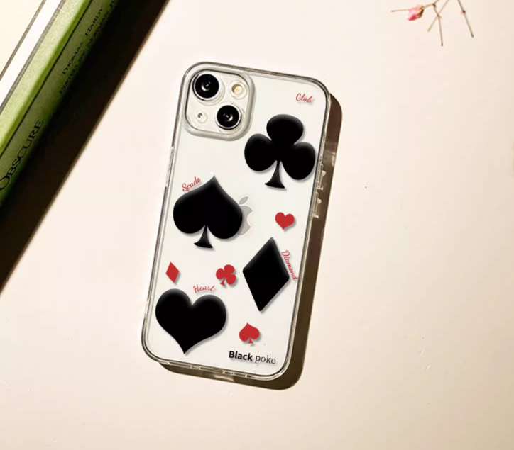 透明スペードハート柄iPhoneケース