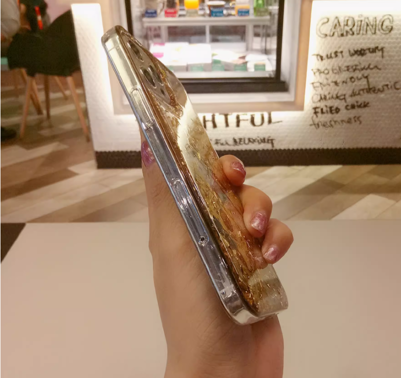 透明ゴールデンポーカーパターンiPhoneケース
