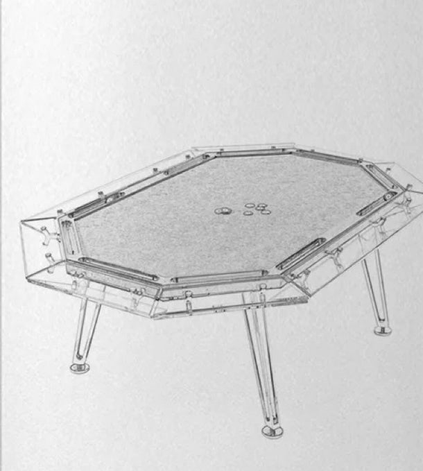 イタリアデザインアクリルポーカーテーブル