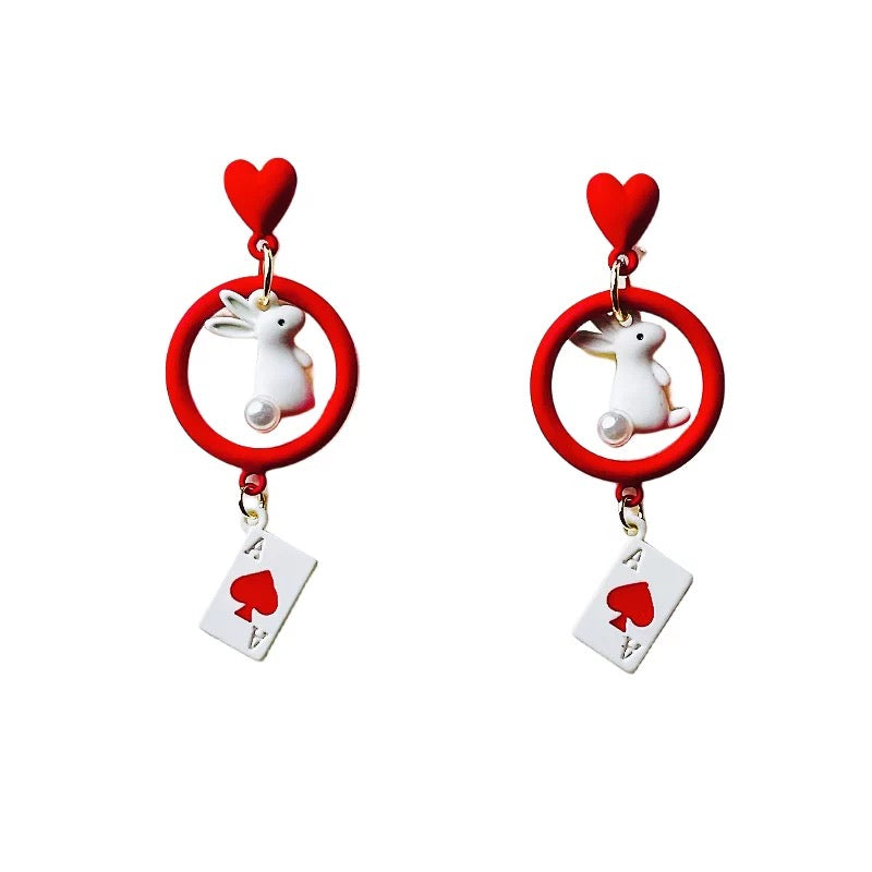 ウサギのポーカーイヤリング