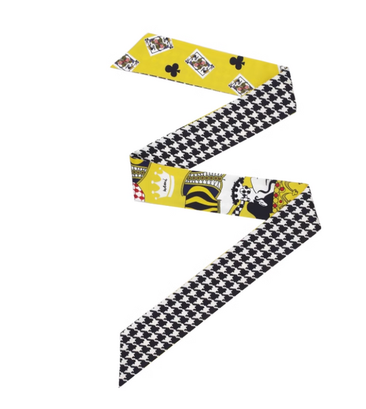 イエローのポーカースタイルの多機能スカーフ