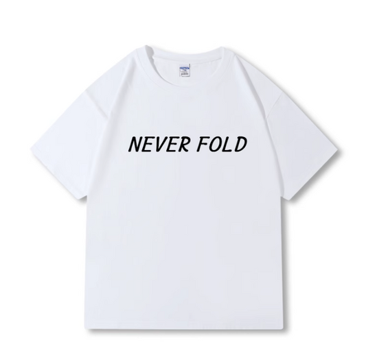 夏用半袖「NEVER FOLD」白Tシャツ