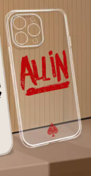 レッドの「ALL IN」スタイルの透明シリコン iPhone ケース